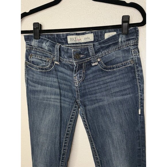 BKE Women’s Stella Denim Boot Cut Jeans Size 26R (26 x 31 1/2) Low Rise Y1 - Picture 3 of 7
